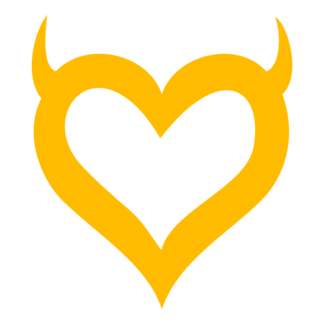 Heart With Horns Decal (Yellow)